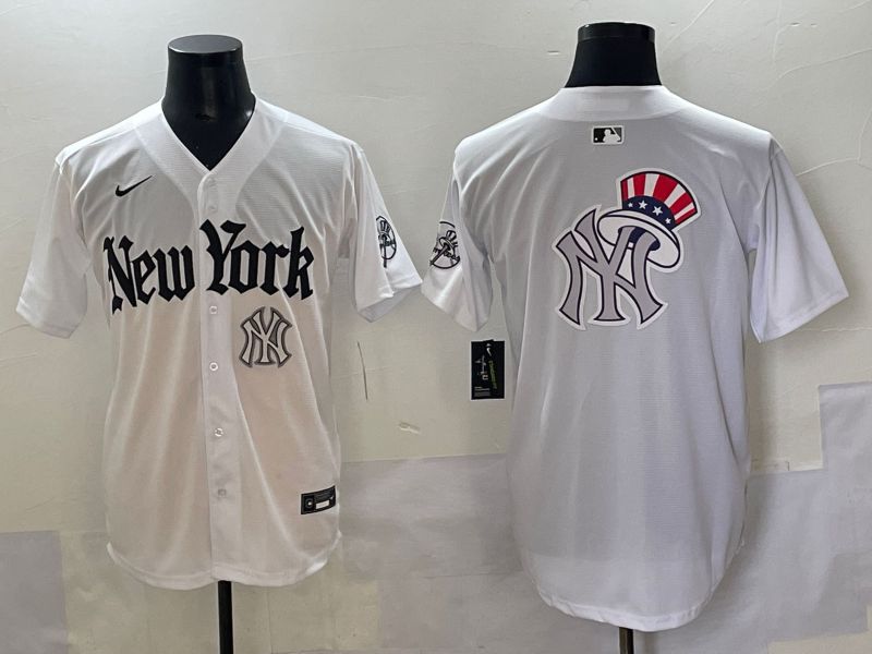 Men 2025 New York Yankees Blank White Five generations Joint Name Nike MLB Jersey style 78->new york yankees->MLB Jersey